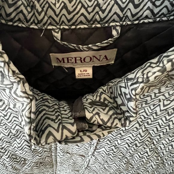 Women's Merona Large Quilted Bomber Grey Jacket - Picture 2 of 7